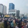 Aksi 411 di Patung Kuda, Lantunan Dzikir hingga Lagu Indonesia Raya Bergema