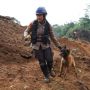 Bawa Anjing Pelacak, Polwan K9 Dari Polda Jabar Cari Korban Gempa Cianjur