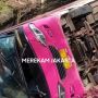 Bus Wisata Angkut Rombongan Hajatan Dari Cimande Bogor Terguling Di Cilincing, Sejumlah Penumpang Terluka
