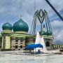 Pembangunan Molor, Payung Elektrik Masjid Annur Pekanbaru Malah Rusak usai Hujan Deras