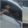 Aksi Pria Kendarai Brio Putih Acungkan Parang ke Mobil Lain di Tol Tangerang-Merak Viral