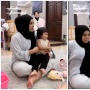 Adab Duduk Babysitter Ameena Jadi Sorotan Warganet saat Aurel Hermansyah Selonjoran di Lantai