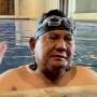 Momen Prabowo Berenang Usai Nyoblos di TPS 033 Hambalang