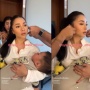 Nikita Willy Tetap Gendong Baby Issa Walau Sibuk Dimakeup