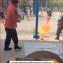 Ngeri, Anak-anak Nyaris Tersambar Api Saat BPBD Peragakan Kecelakaan Elpiji