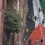 Netizen Salah Paham, Seniman Belgia Lukis Ratusan Anak Tangga Menjadi Bendera Palestina: Artinya Bukan Diinjak?