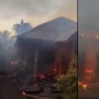 Ngeri! Penampakan Rumah Dinas SMPN 1 Tagulandang Terbakar Akibat Erupsi Gunung Ruang