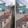 Pemotor di Bandung Barat Ini Nekat Terobos Jalan Dicor Berujung Menyesal