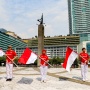 Antusias Warga Ikuti Upacara HUT RI Secara Virtual di Bundaran HI