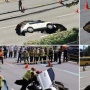 Lubang Amblas Tiba-tiba Muncul di Jalan Raya Seoul, Mobil Berpenumpang Lansia Tertelan