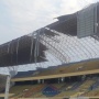 1 Jam dari Jakarta, Angin Puting Beliung Luluh Lantak Atap Stadion Wibawa Mukti