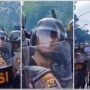 Saat Pendemo Bertemu Teman Polisinya yang Sedang Berjaga, Dipanggil Auto Nyengir