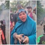 Dihadang Ojol dan TNI, Seorang Ibu Ngotot Maju Saat Brimob Tembakan Gas Air Mata
