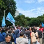 Demo di Depan Kedubes AS Sempat Buat Lalu Lintas Tersendat