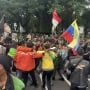 Ratusan Pengemudi Ojol Demo di Depan Kedubes AS, Sindir Janji Jokowi Soal Payung Hukum