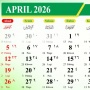 Link Download Kalender April 2026 PDF Gratis, Lengkap dengan Pasaran Jawa
