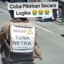 Viral Tuna Netra Berkendara di Jalan Raya