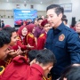 Tinjau Sekolah Rakyat, Ketum Karang Taruna Budisatrio Djiwandono Motivasi Siswa