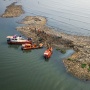 Bersih-bersih Pulau Sampah yang Muncul di Laut Jakarta