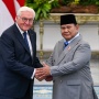 Momen Prabowo Terima Kunjungan Presiden Jerman di Istana Merdeka