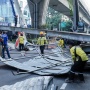 JPO Tendean Dibongkar Total Usai Dihantam Truk Alat Berat