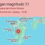 Jepang Gempa Bumi Besar 7,1 Magnitudo, Ada Peringatan Tsunami