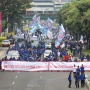 Buruh Geruduk Bundaran HI, Desak RUU Ketenagakerjaan