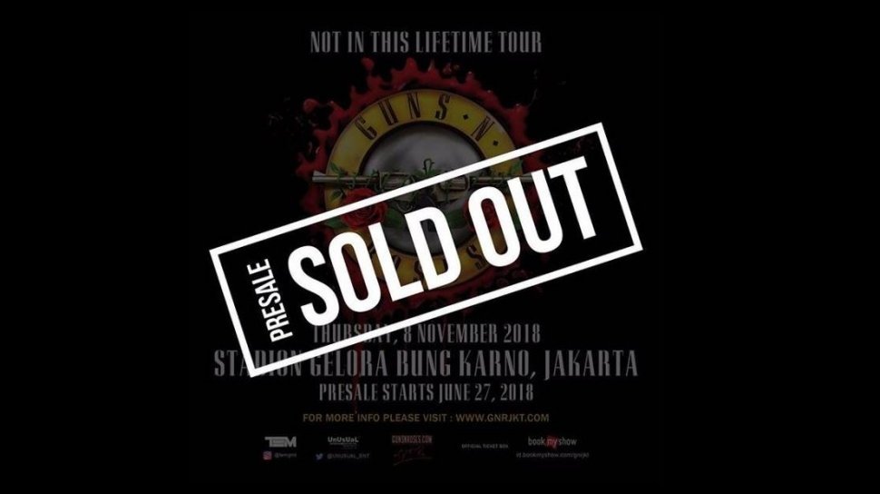 Gila, Tiket Presale Guns N' Roses Ludes Dalam 4 jam