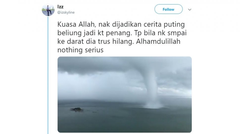 Serem Abis Ini Penampakan Angin Puting Beliung Yang Terjadi Di Laut