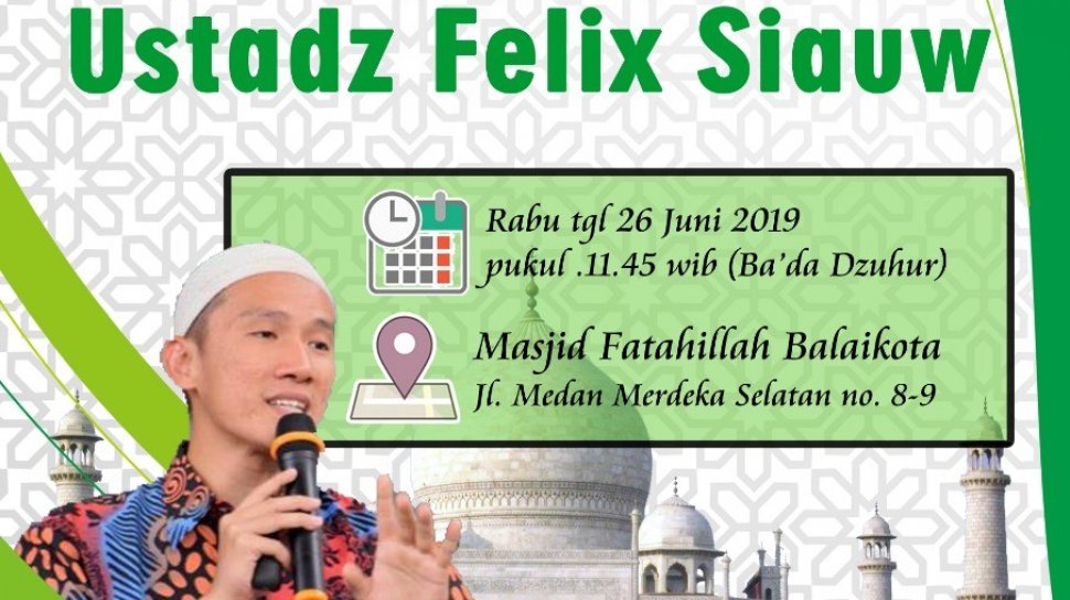 Bahaya Laten Hti Ceramah Felix Siauw Di Kompleks Pemprov Dki Dibatalkan