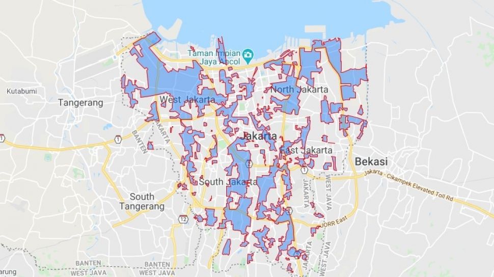 CEK FAKTA: Peta Jakarta di Google Maps Didominasi Biru Akibat Banjir?