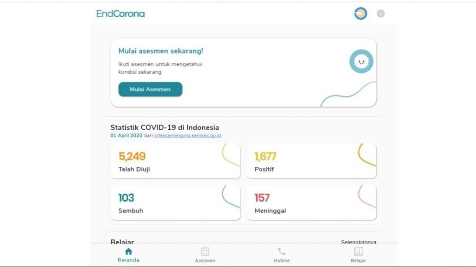 Keren Aplikasi Endcorona Buatan Ui Untuk Kenali Risiko Paparan Covid 19