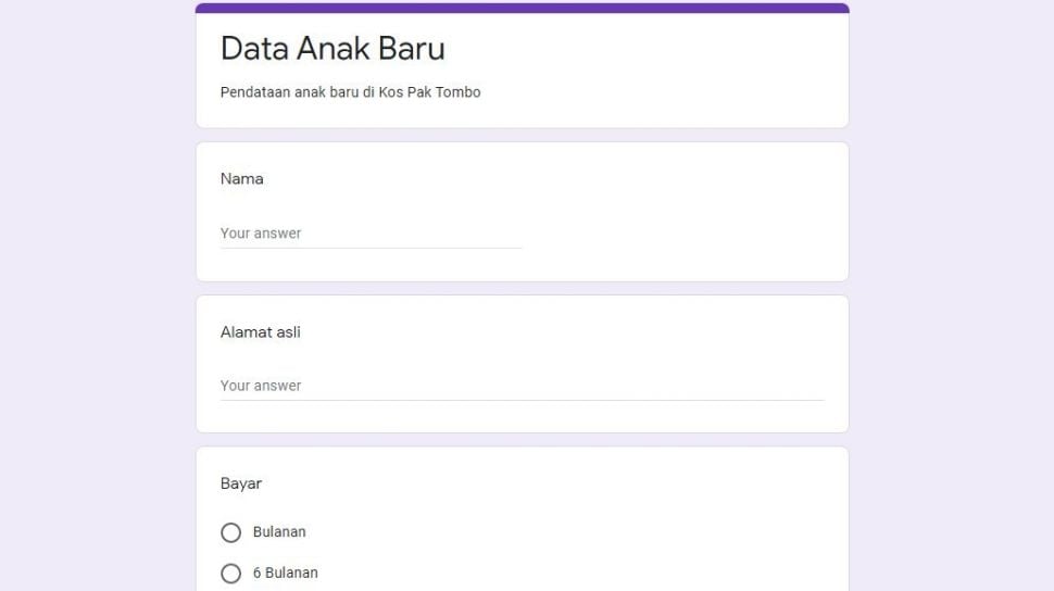 Tata cara membuat google form