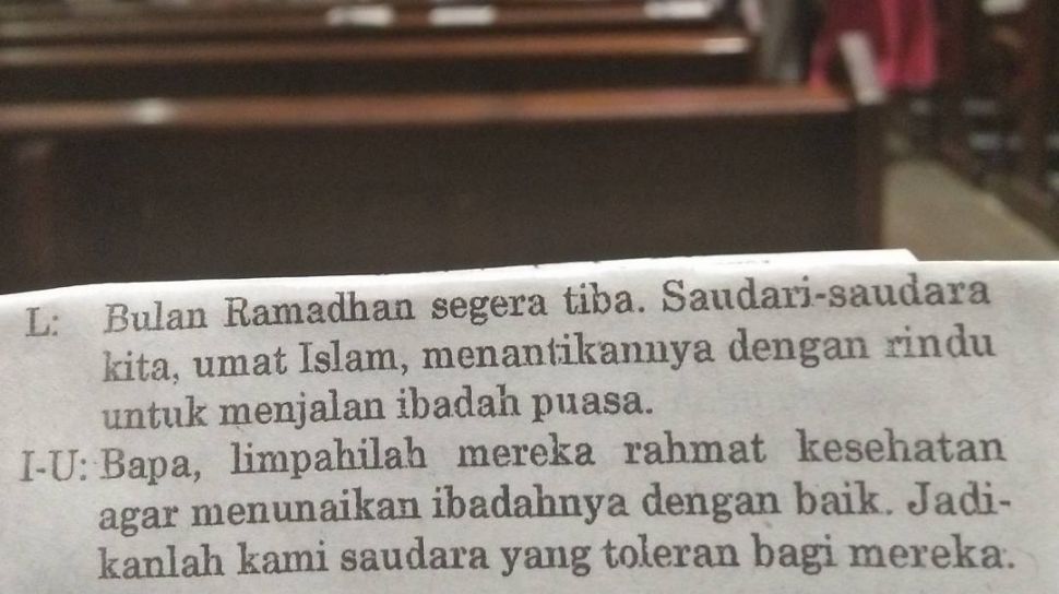 Ketika Misa Katolik Mendoakan Umat Muslim yang Berpuasa