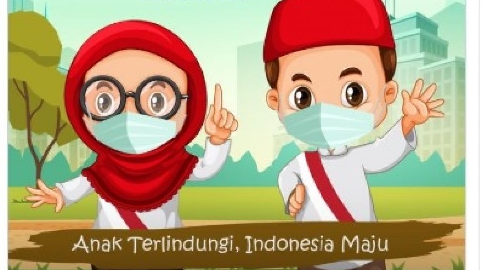 Animasi Anak  Muslim  di Poster TVRI Rayakan Hari Anak  