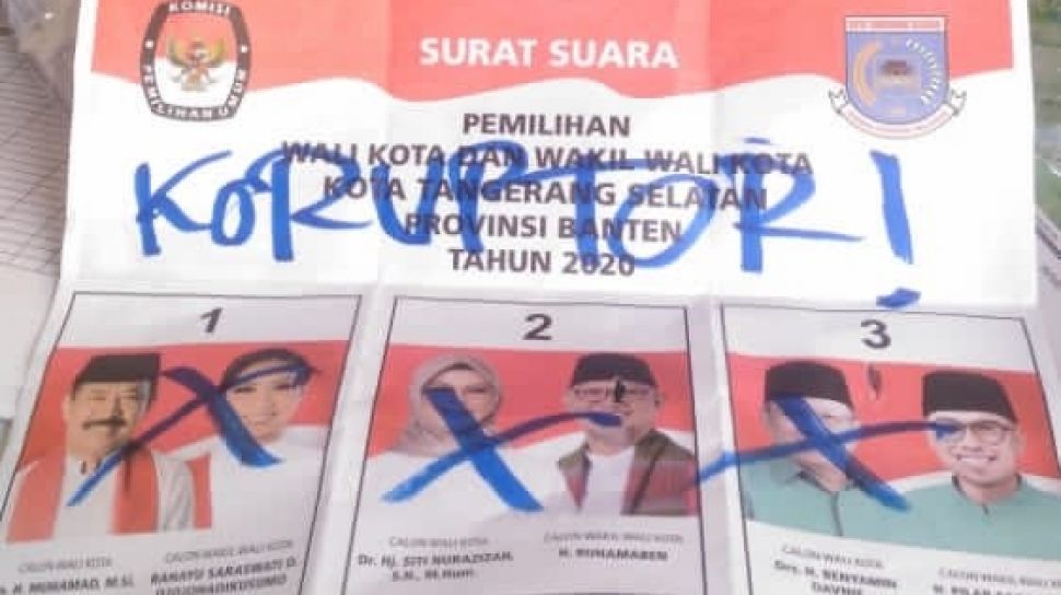 Surat Suara Pilkada 2020 Dicoret-coret Hingga Ditempel Foto One Piece