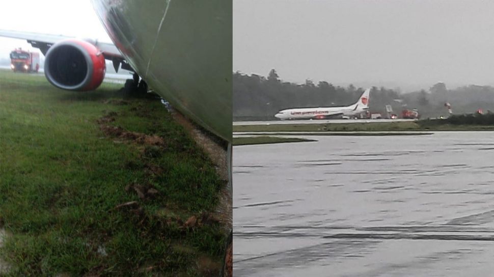 Penampakan Pesawat Lion Air Yang Tergelincir Di Bandara Radin Inten Lampung