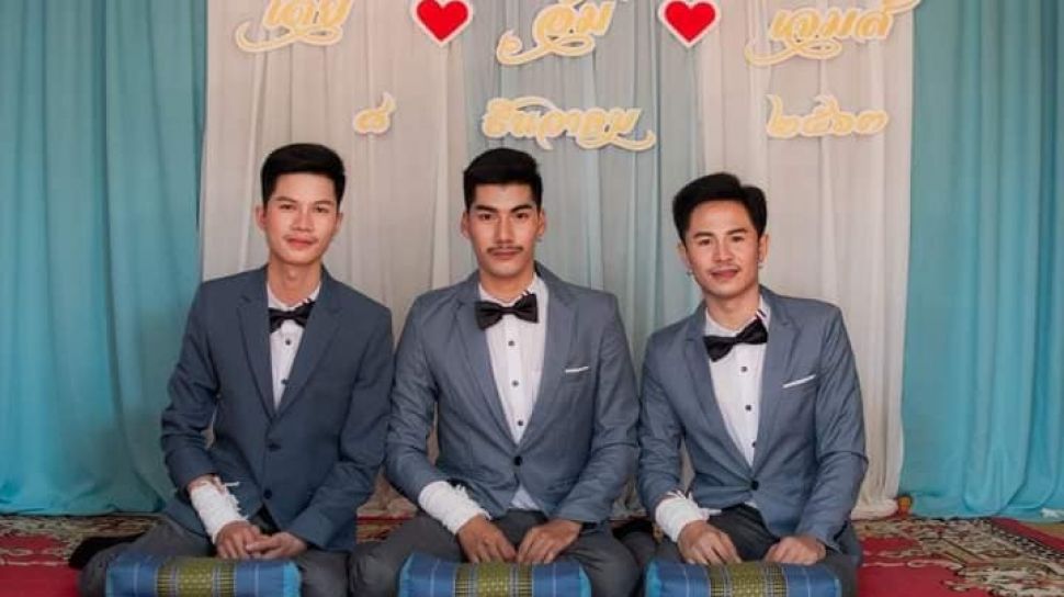 Viral Tiga Orang Pria Di Thailand Mengikat Janji Pernikahan Sekaligus