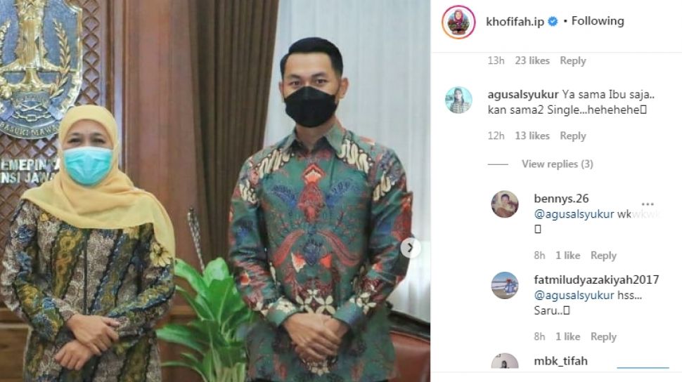 Khofifah Unggah Status Bupati Tuban Jomblo, Netizen Nakal: Ya Sama Ibu