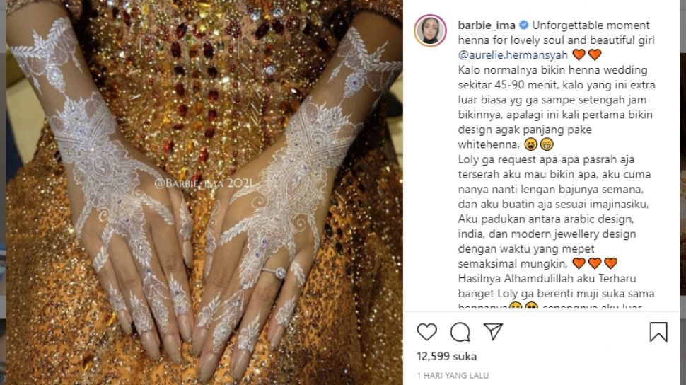 Curhat Pembuat Henna di Tangan  Aurel Bikinnya 30 Menit