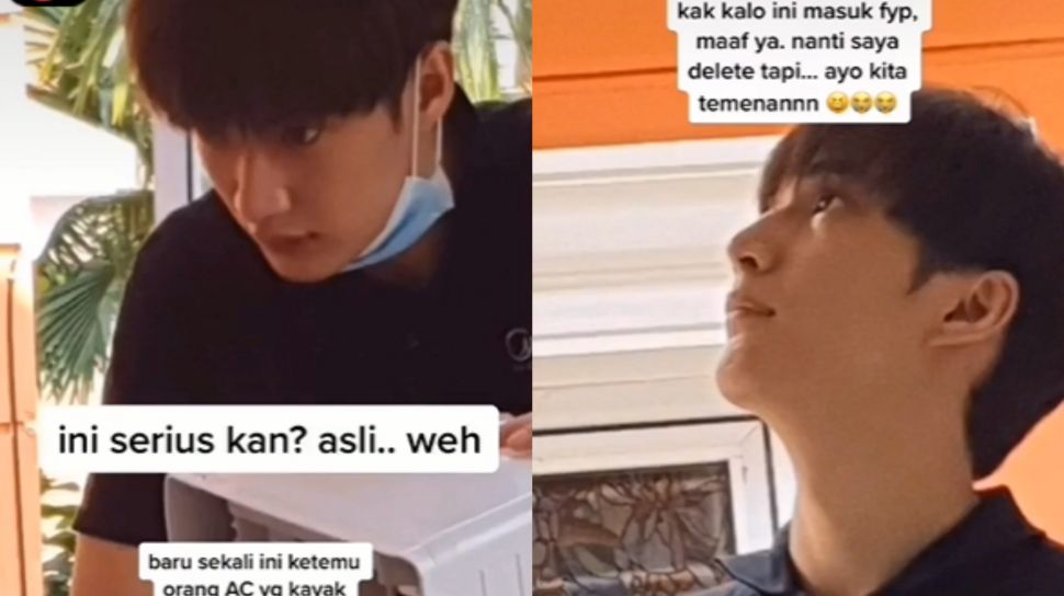 Viral Tukang Servis AC Berparas Ganteng, Wajahnya Disebut Mirip Idol ...