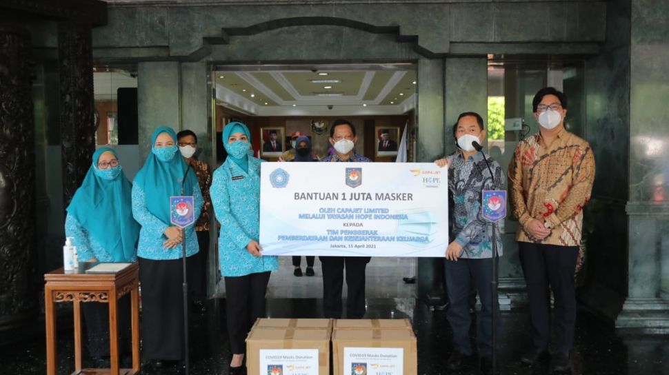 Dukung Kampanye Prokes Yayasan Hope Salurkan 1 Juta Masker Ke Tp Pkk