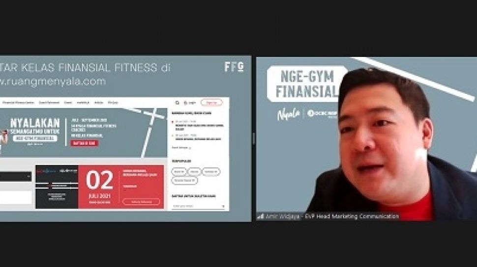 Marketing Communication Division Head Bank OCBC NISP Amir Widjaja saat menjadi pembicara di webinar OCBC NISP Nge-Gym Finansial, Rabu (7/7/2021).