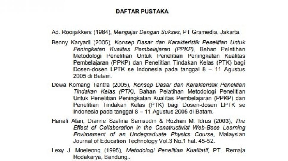 Cara Menulis Daftar Pustaka Untuk Skripsi Tesis Dan Disertasi 