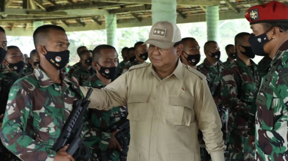 Prabowo Tinjau Latihan Komcad Di Pusdiklatpassus Kopassus Batujajar