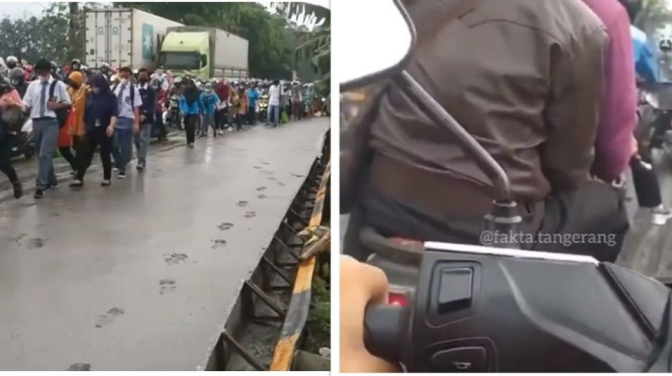 Viral Jalan Baru Dicor Diterjang Gegara Macet Parah, Aksi Para Pengendara Bikin Naik Darah
