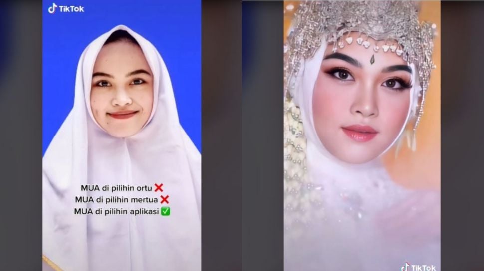 Viral Wanita Pamer Makeup Pengantin Hasil Aplikasi, Publik: Buat Prank  Mantan