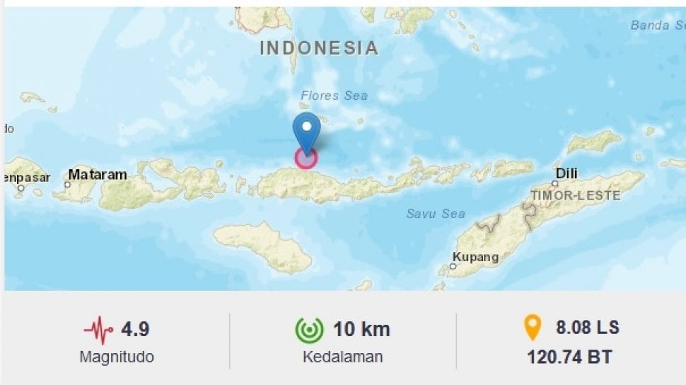 Sebanyak 22 Gempa Susulan Terjadi Usai Gempa Laut Flores Magnitudo 5,8