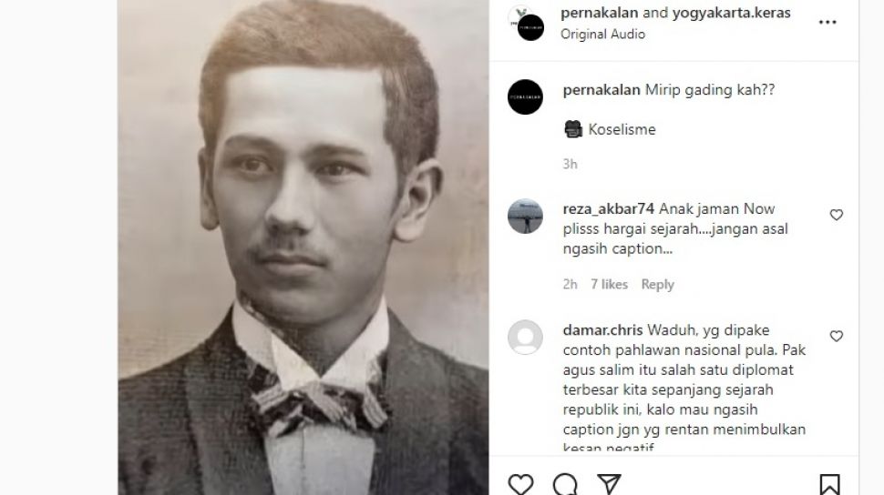 Gantengnya Foto Masa Muda Pahlawan Nasional H Agus Salim, Disebut Mirip