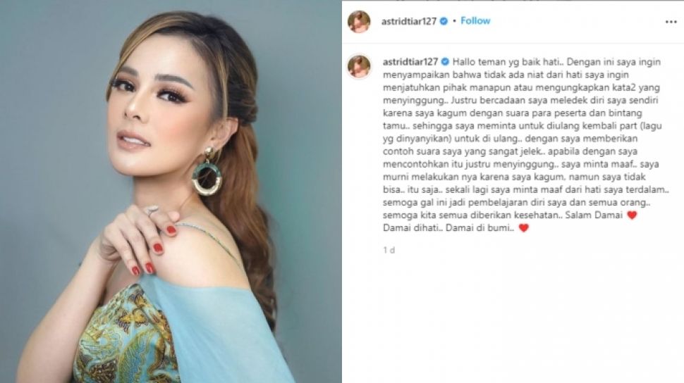 Dihujat Netizen Astrid Tiar Minta Maaf Setelah Ledek Suara Keisya